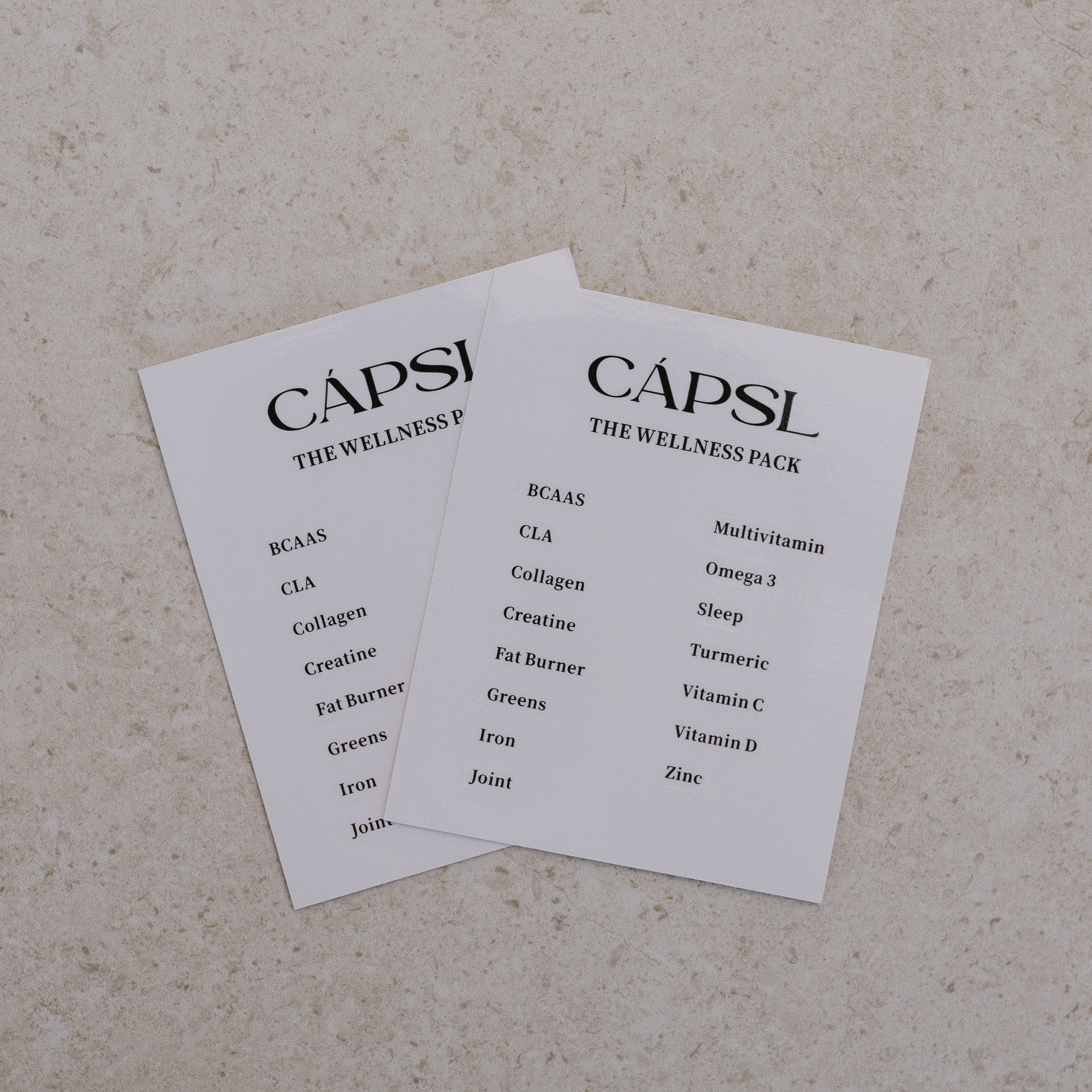 THE WELLNESS PACK CÁPSL LABELS