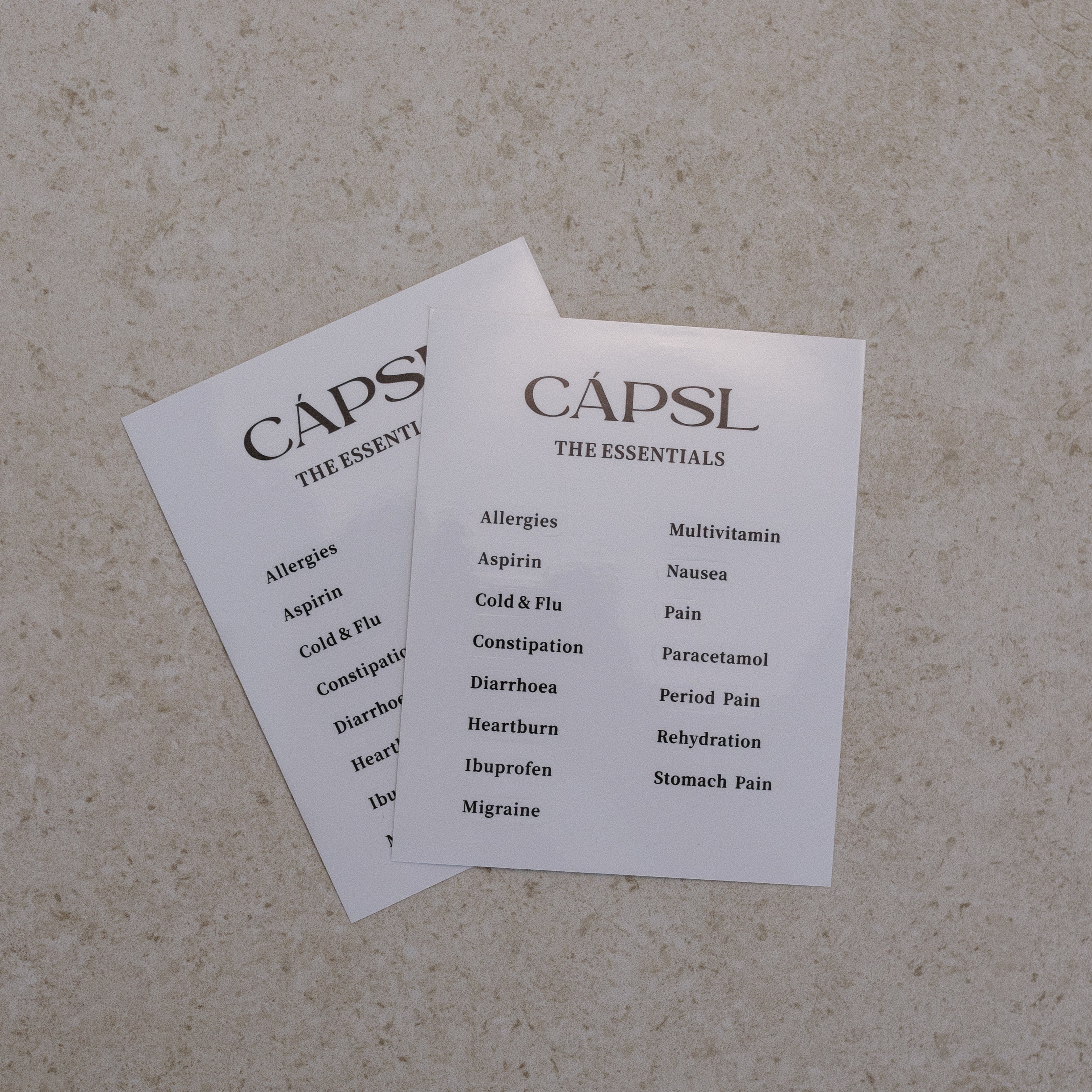 THE ESSENTIALS CÁPSL LABELS
